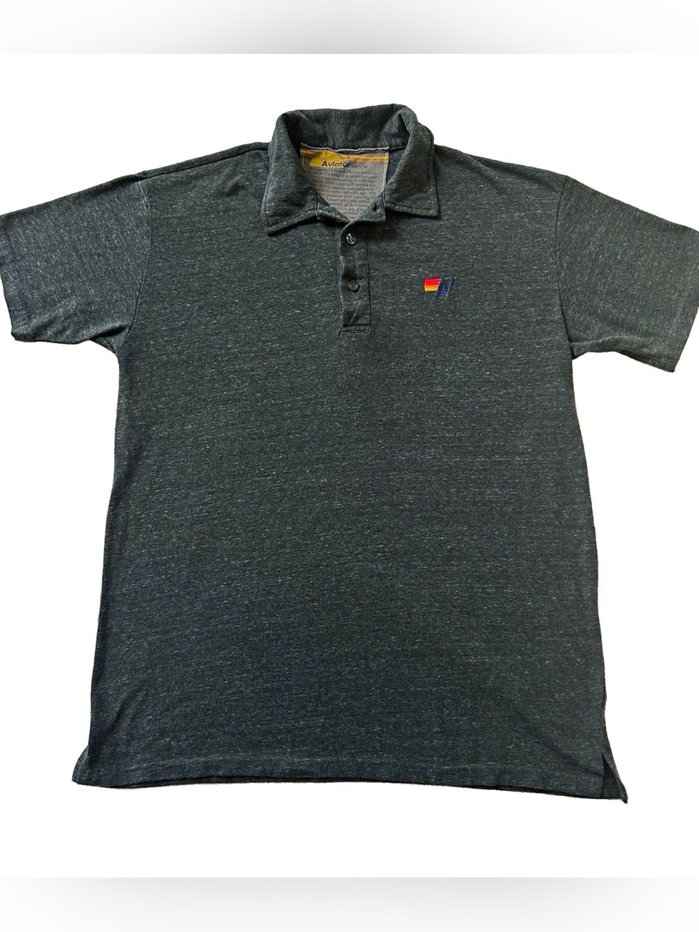 Aviator Nation Polo Shirt Men’s L Lightweight Gray Short Sleeve USA Beach Retro